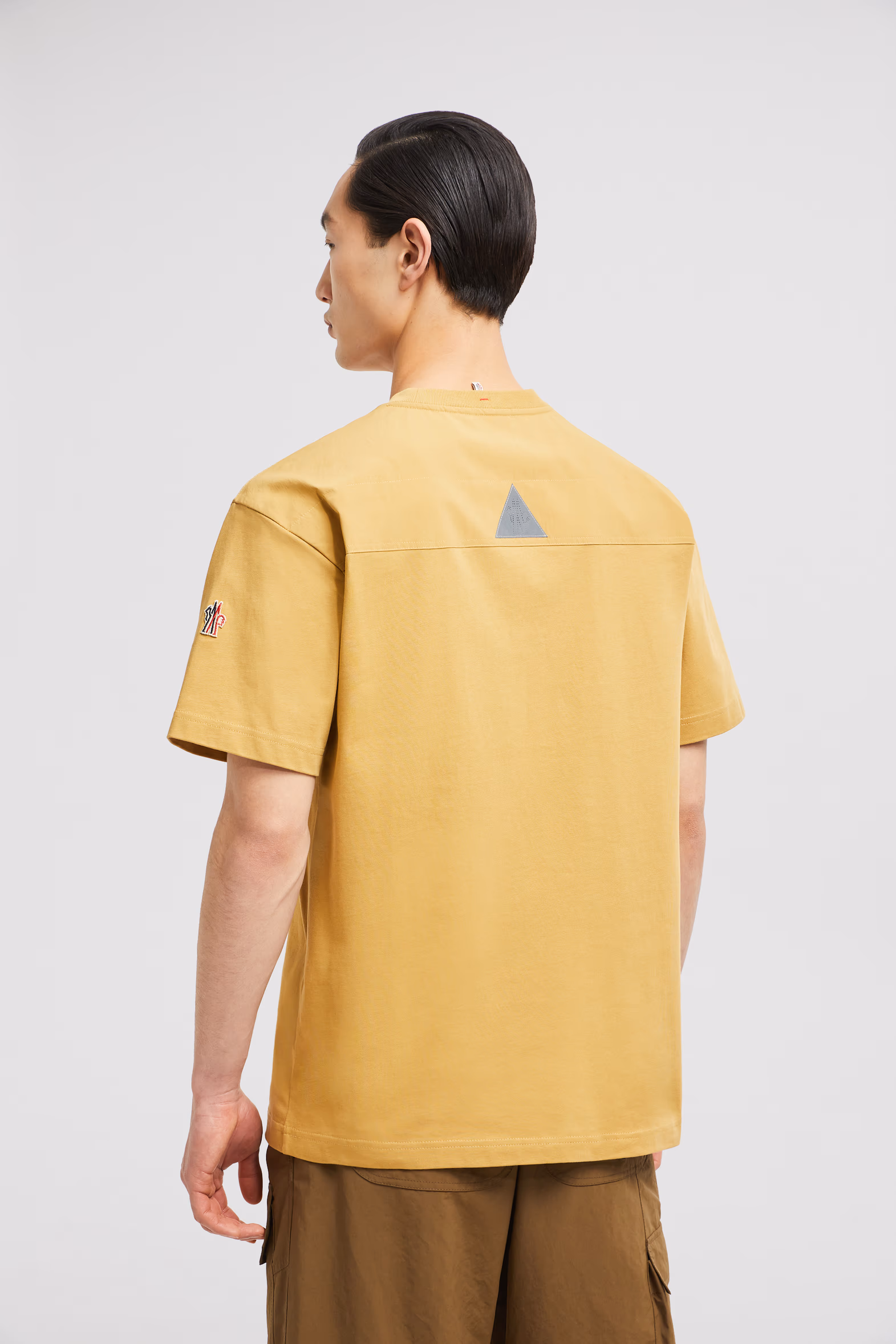 Cotton T-shirt with Pocket Men Ochre Yellow Moncler 5